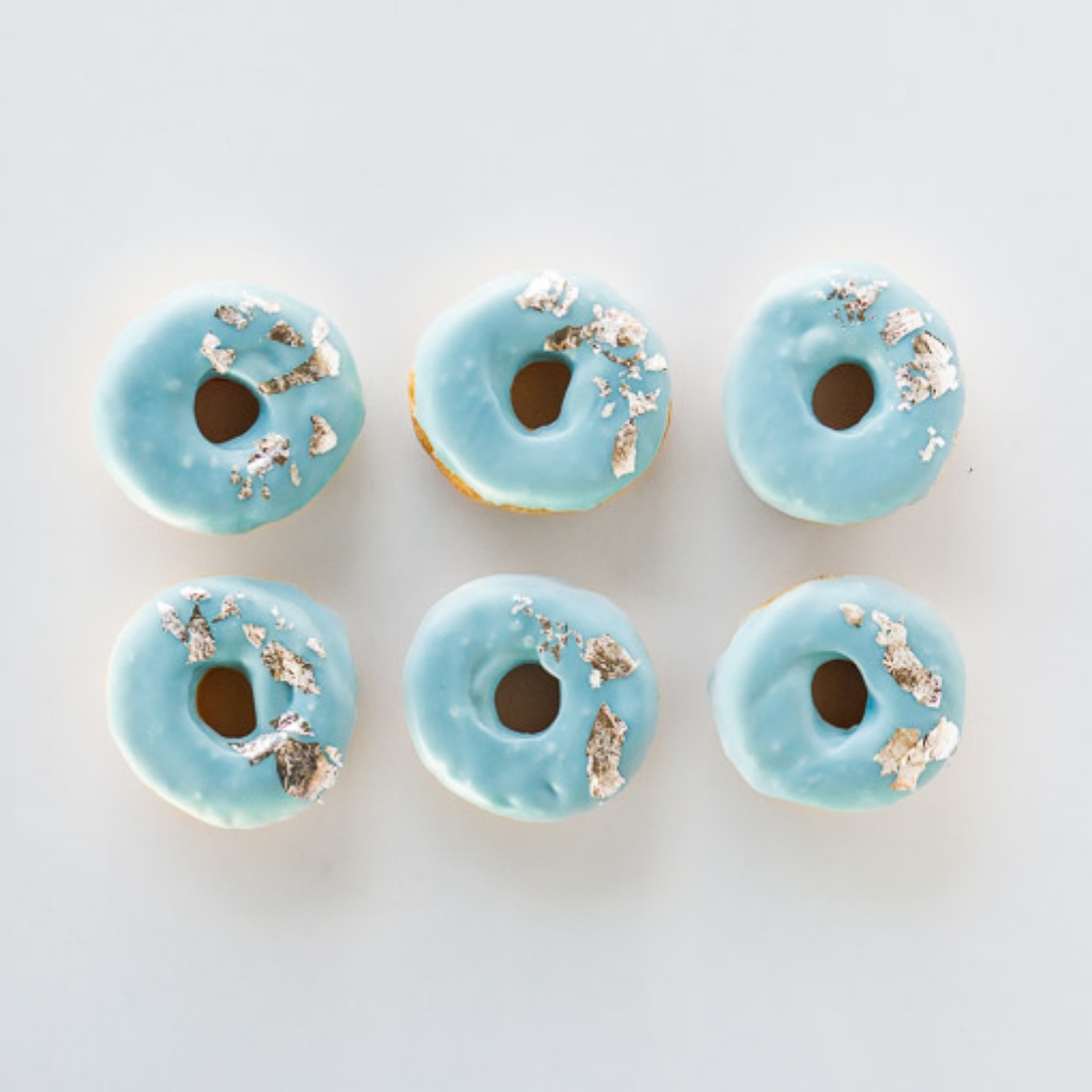 Blue Iced Donut with gold leaf decoration | Click & Collect | LaManna