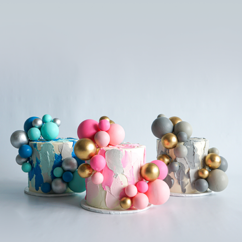 Picture of Buttercream Cake | Rough Watercolour Spheres