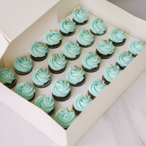 Mini Chocolate Cupcakes - Blue Frosting | Click & Collect