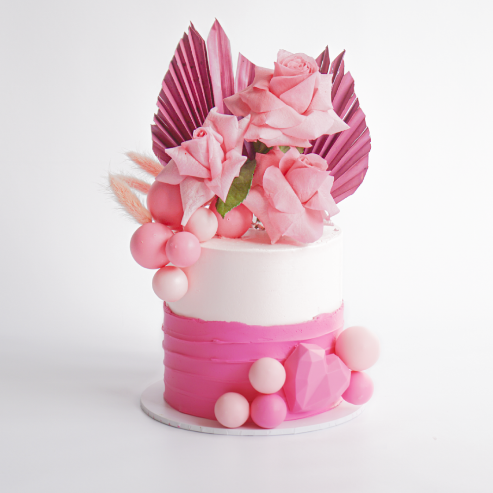 Picture of Buttercream Cake | Two Toned Fancy Florals