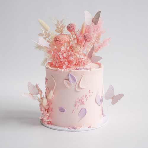 Picture of BUTTERCREAM CAKE | PINK BUTTERFLIES