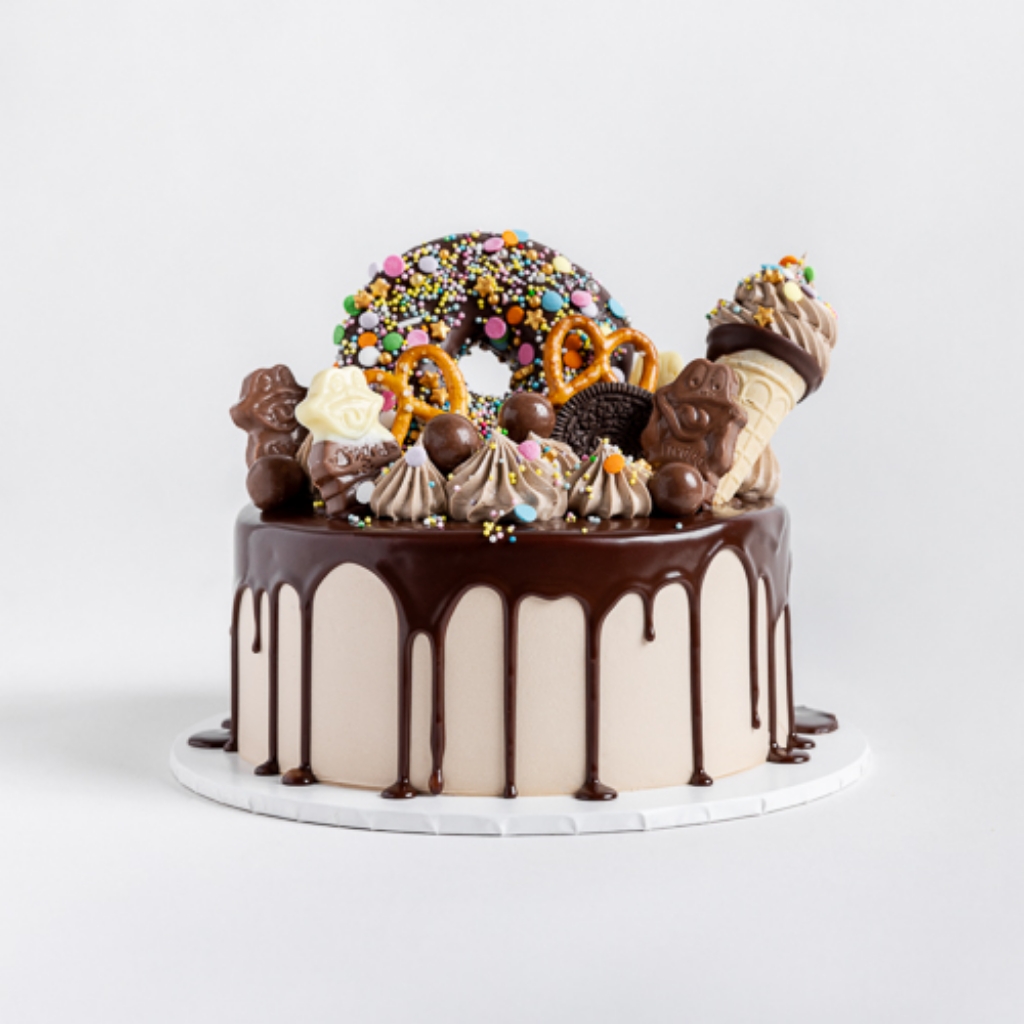 Chocolate Donut Drip Cake 7"