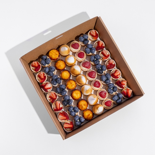 Mini Tart Box – Assorted Bite-Sized Fruit & Meringue Tarts for Events, Catering & Gifting
