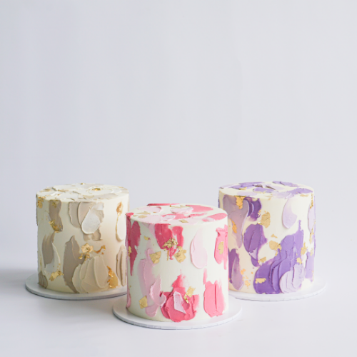Picture of BUTTERCREAM CAKE | ROUGH PAINTED TONES W GOLD