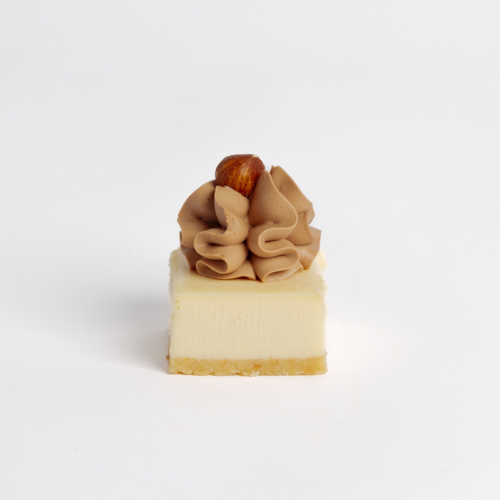 Mini Nutella Cheesecake crowned with a rich swirl of Nutella frosting