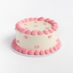 Mini Hearts Buttercream Cake with cream frosting and pink heart decorations