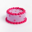 Mini Hearts Buttercream Cake with purple frosting and pink heart decorations