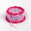 Mini Hearts Buttercream Cake with purple frosting and pink heart decorations