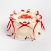 LaManna Christmas Bow Cake 7 inch cake with Merry Christmas topper