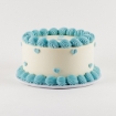 Mini Hearts Buttercream Cake with cream frosting and blue heart decorations