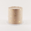 LaManna Beige Rough Lines Buttercream Cake with Gold Leaf