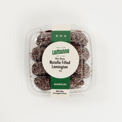 nutella filled lamington mini bites 10pk