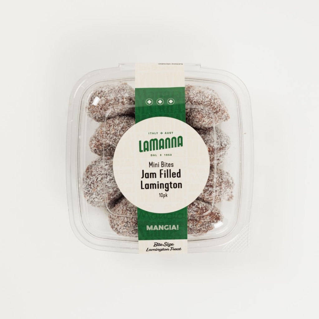 jam filled mini lamington bites 10pk